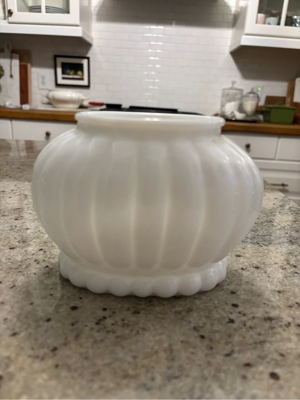 White Decorative Milk Glass Accent Vase - Classic Home Accents